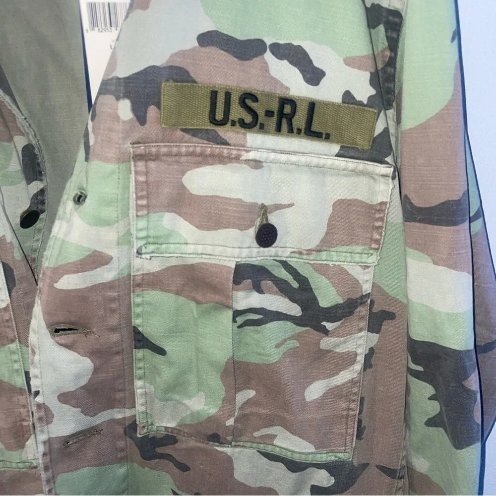 Polo Ralph Lauren Camo Military Over Shirt U.S.-R.L. Jacket Camouflage ( L ) - Picture 11 of 12